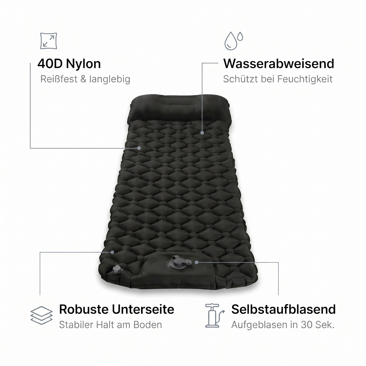 40D Nylon wasserdichte Isomatte Detail