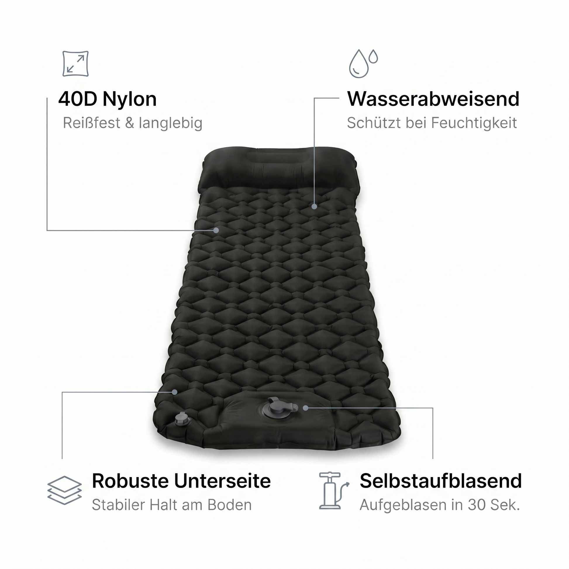 40D Nylon wasserdichte Isomatte Detail